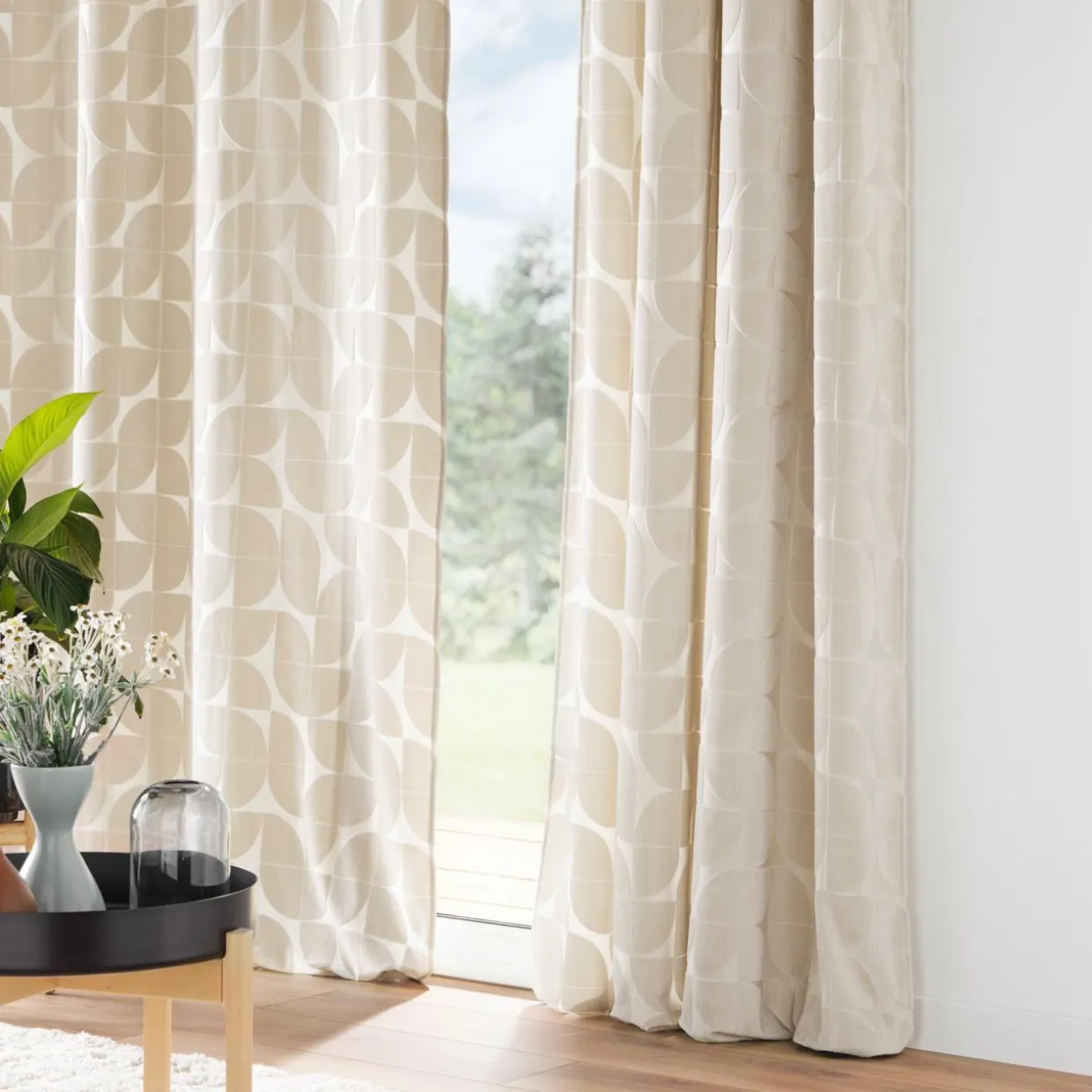 Rideau œillets velours (135 x 260 cm) Geolia Beige