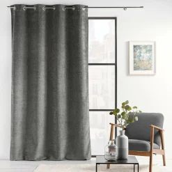 Rideau œillets velours (140 x 260 cm) Verra Gris anthracite
