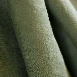 Rideau lin lavé ajustable (140 x max 270 cm) Louise Vert romarin