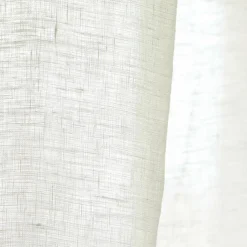 Rideau lin lavé ajustable (140 x max 270 cm) Louise Blanc