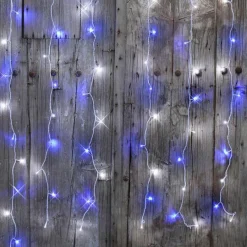Rideau lumineux H2 m L2 m 96 LED Interconnectable Bicolore Bleu et blanc froid