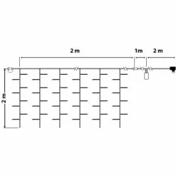 Rideau lumineux H2 m L2 m 96 LED Interconnectable Bicolore Bleu et blanc froid