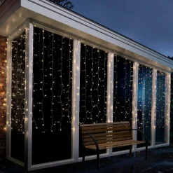 Rideau lumineux H1,50 m L2,25 m 240 LED Super chaser Blanc chaud