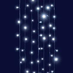 Rideau lumineux interconnectable H2 m L2 m 96 LED Effet Cascade Blanc froid