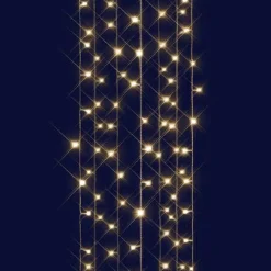 Rideau lumineux interconnectable H2 m L2 m 96 LED Flash Blanc chaud