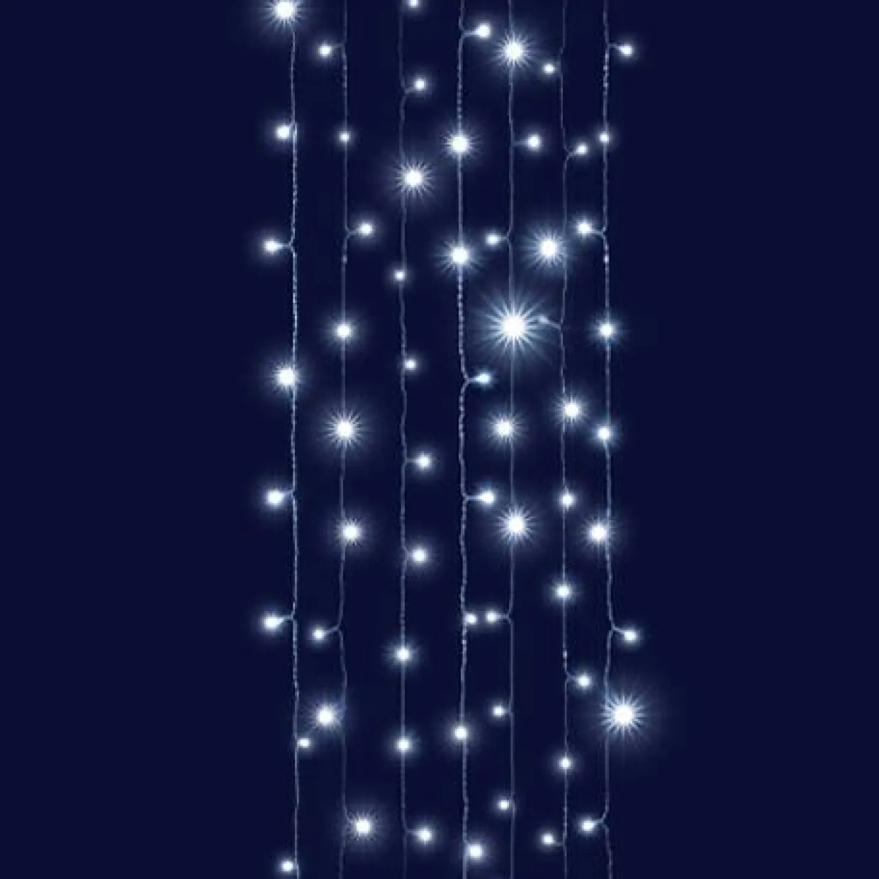 Rideau lumineux interconnectable H2 m L2 m 96 LED Chute de neige Blanc froid