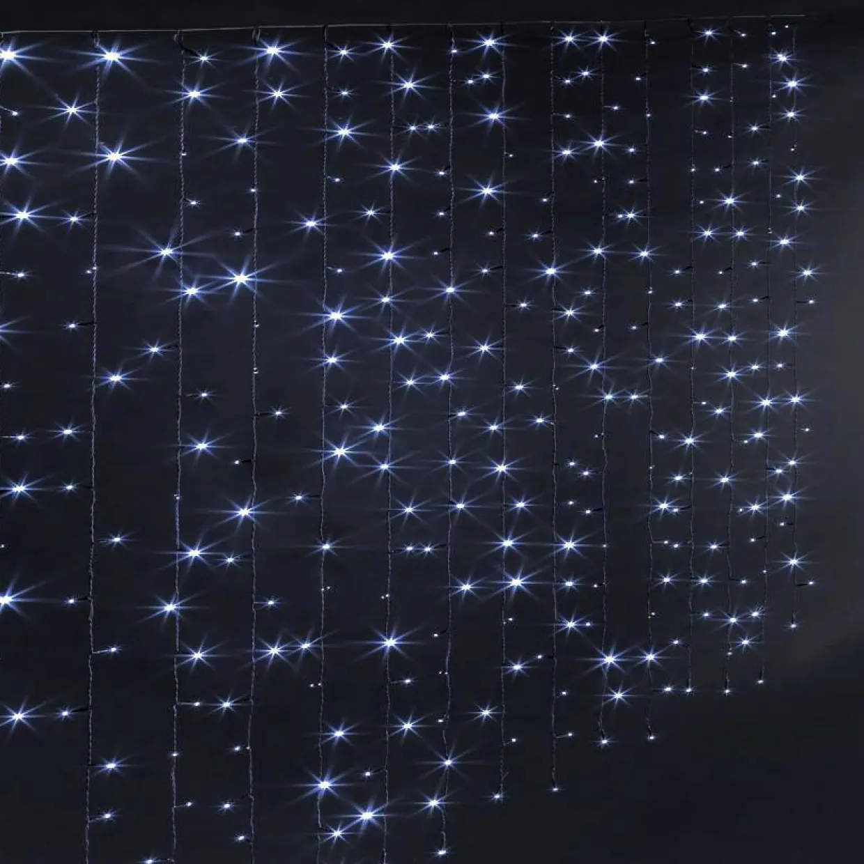 Rideau lumineux à piles H1,50 m L1 m 150 LED Blanc froid