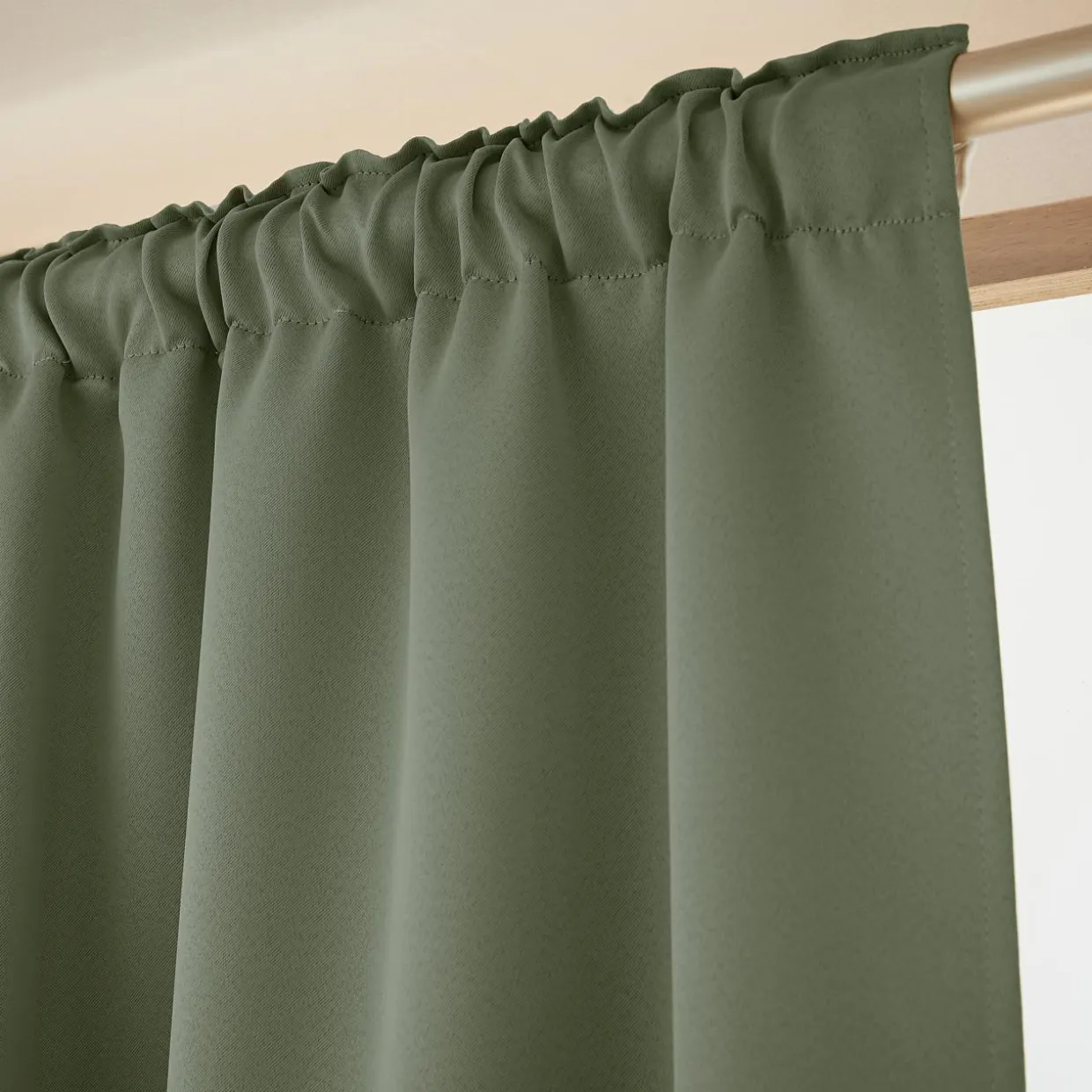 Rideau obscurcissant galon fronceur (140 x 260 cm) Dark Vert kaki