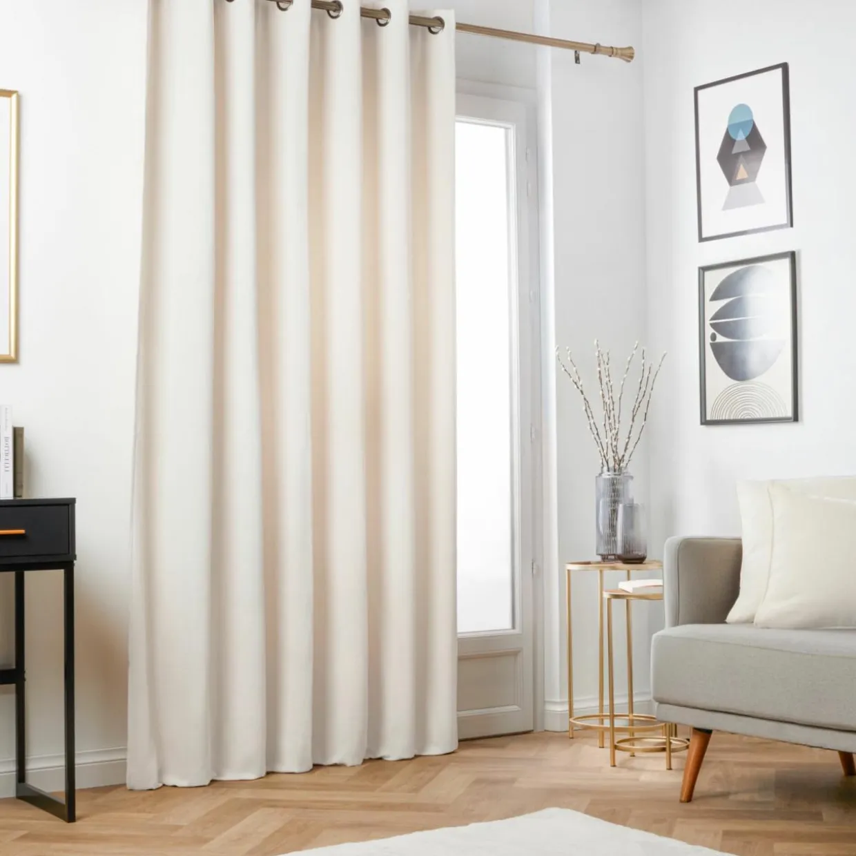 Rideau obscurcissant thermique (180 x 260 cm) Minuit Beige sable