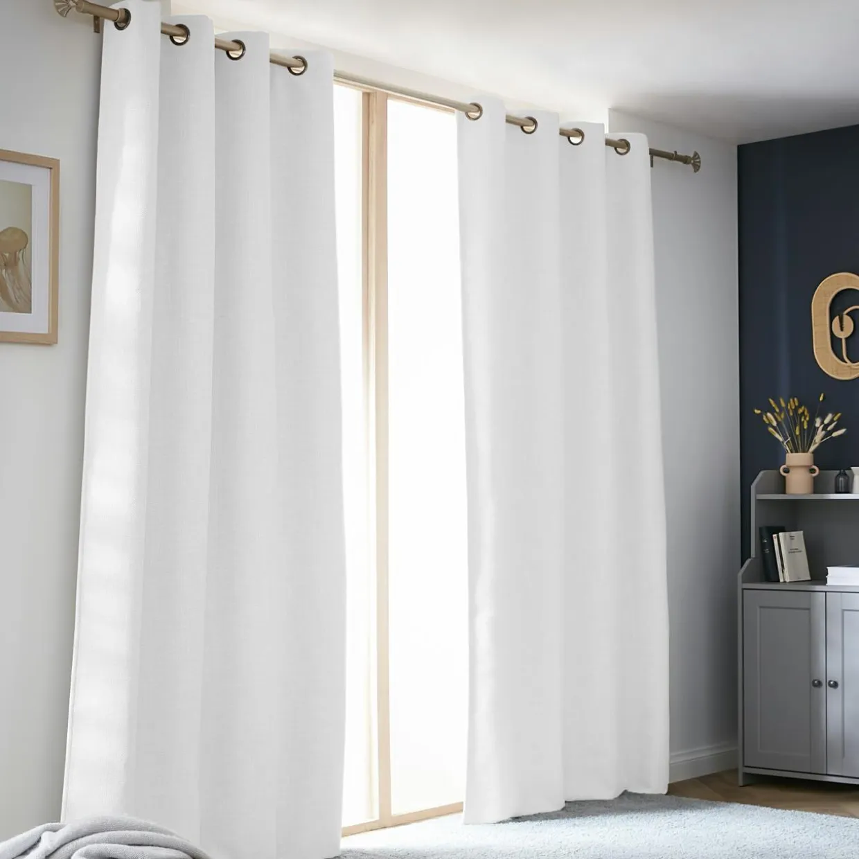 Rideau obscurcissant thermique (140 x 280 cm) Alba Blanc perle