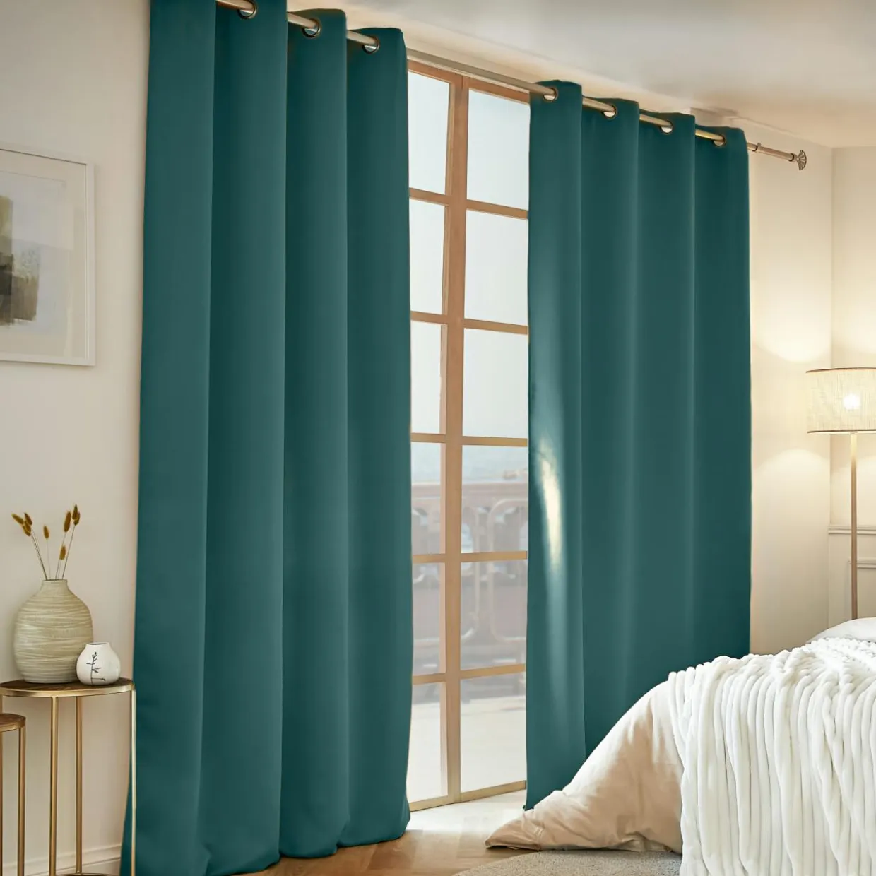 Rideau obscurcissant thermique (140 x 280 cm) Calore Bleu canard