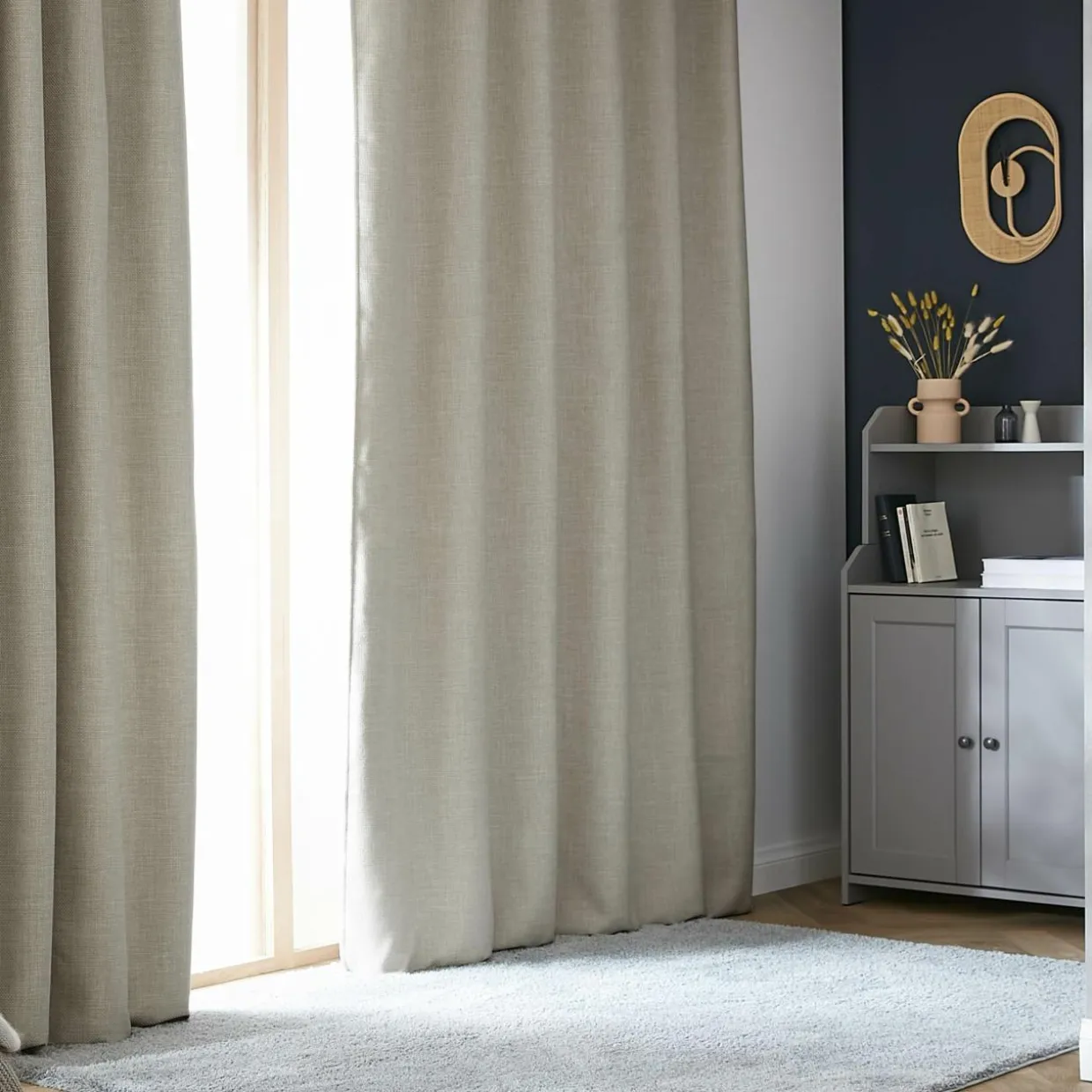 Rideau obscurcissant thermique galon fronceur (140 x 240 cm) Alba Taupe