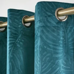 Rideau obscurcissant velours (140 x 240 cm) Fern Bleu pétrole