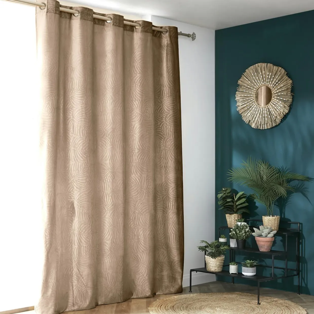 Rideau obscurcissant velours (180 x 260 cm) Fern Taupe