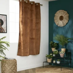 Rideau obscurcissant velours (140 x 180 cm) Fern Camel