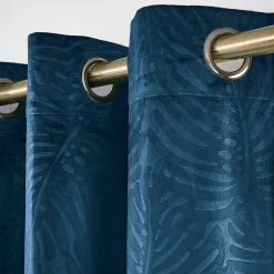 Rideau obscurcissant velours (140 x 280 cm) Fern Bleu marine
