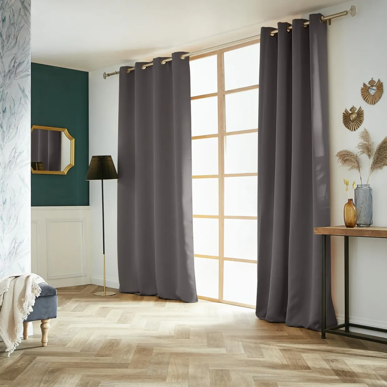 Rideau obscurcissant (140 x 260 cm) Dark Gris anthracite