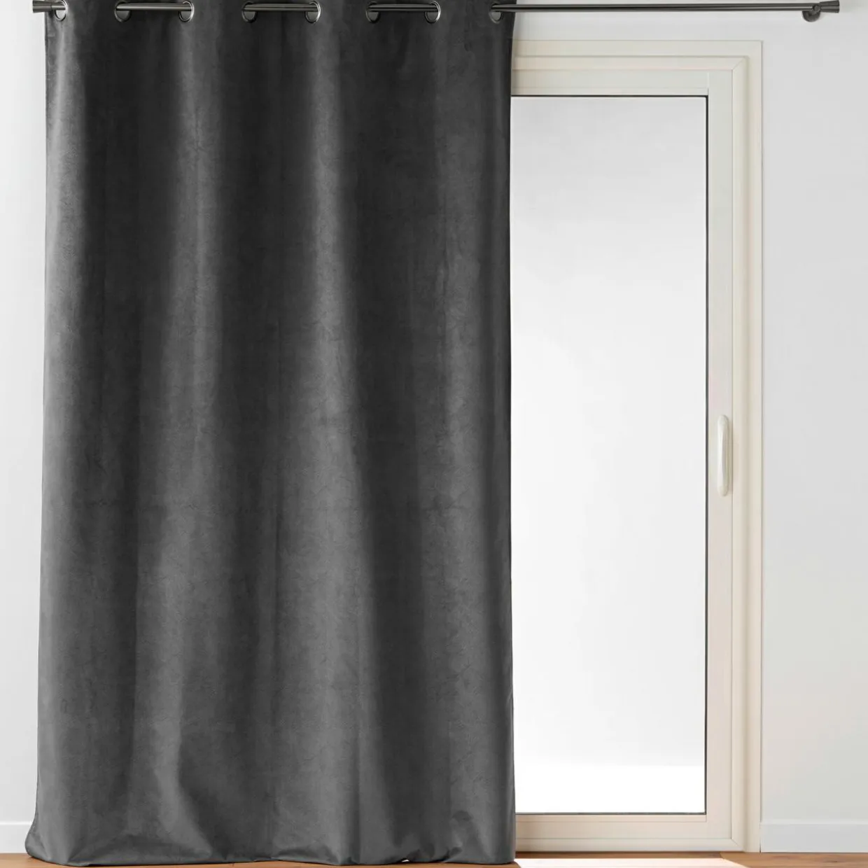 Rideau occultant velours (140 x 260 cm) Olympe Gris anthracite