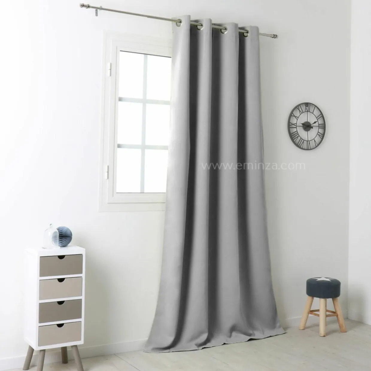 Rideau occultant (135 x H250 cm) Notte Gris