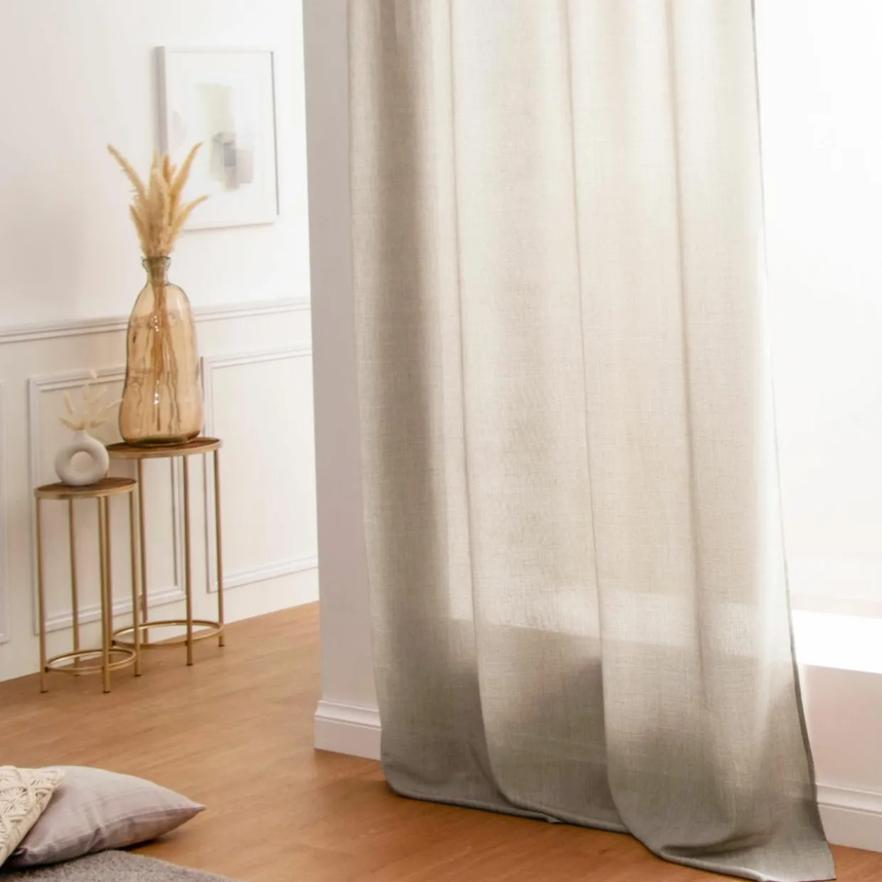 Rideau oeillets (140 x 260 cm) Bea Taupe clair