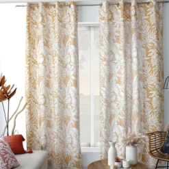 Rideau oeillets (135 x 240 cm) Bundi Jaune moutarde