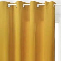 Rideau oeillets (140 x 260 cm) Lilou Jaune Ocre