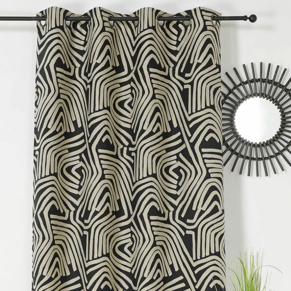 Rideau oeillets (140 x 260 cm) Nairobi Noir