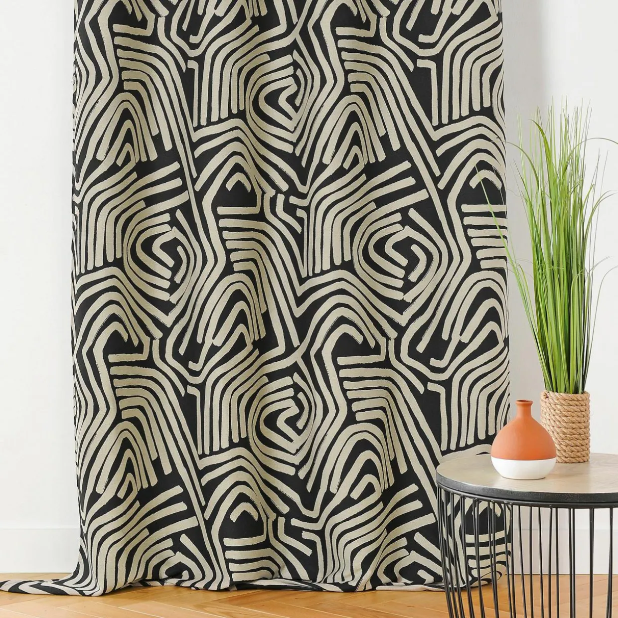 Rideau oeillets (140 x 260 cm) Nairobi Noir