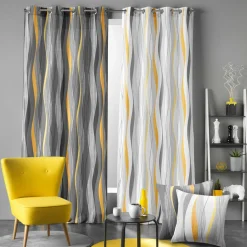 Rideau oeillets (140 x 260 cm) Ondulys Blanc
