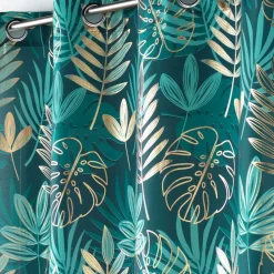 Rideau oeillets (140 x 260 cm) Ornella Vert émeraude