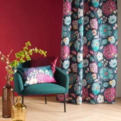 Rideau oeillets (140 x 260 cm) Winteria Bleu canard