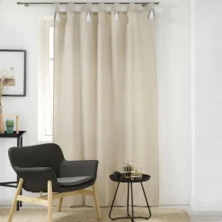 Rideau à passants coton (140 x 240 cm) Cyrine Beige