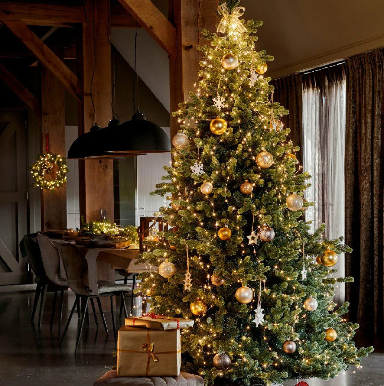 Rideau pour sapin H1,80 m 408 Micro LED Flashing light Blanc chaud