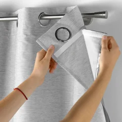 Rideau thermique doublure amovible (140 x 260 cm) Coverline Gris clair
