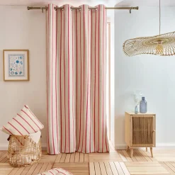 Rideau toile de coton (135 x 260 cm) Ocealys Rouge