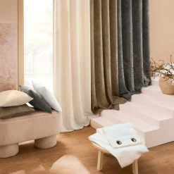 Rideau velours chenille (140 x 260 cm) Leo Beige