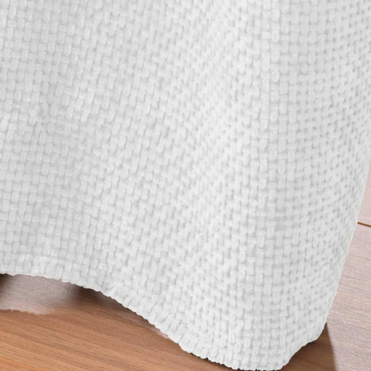 Rideau velours chenille (140 x 260 cm) Leo Blanc