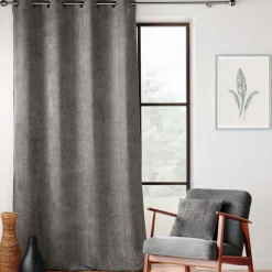 Rideau Velours Chenille (140 x 260 cm) Leo Gris Anthracite