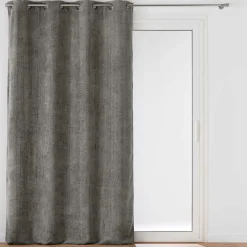Rideau Velours Chenille (140 x 260 cm) Leo Gris Anthracite