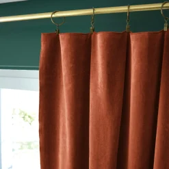 Rideau velours de coton ajustable (140 x max 270 cm) Victor Terracotta