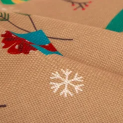 Sac cadeau en jute (H70 cm) Lutin et Père Noël Beige