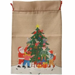 Sac cadeau en tissu (H70 cm) "L'heure des cadeaux"