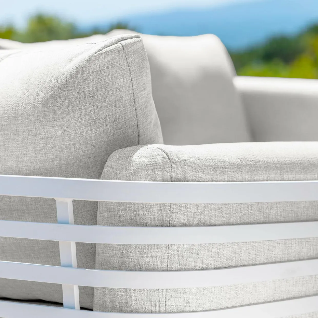 Salon de jardin aluminium 12 places 8 pcs Monte Carlo Blanc et gris clair