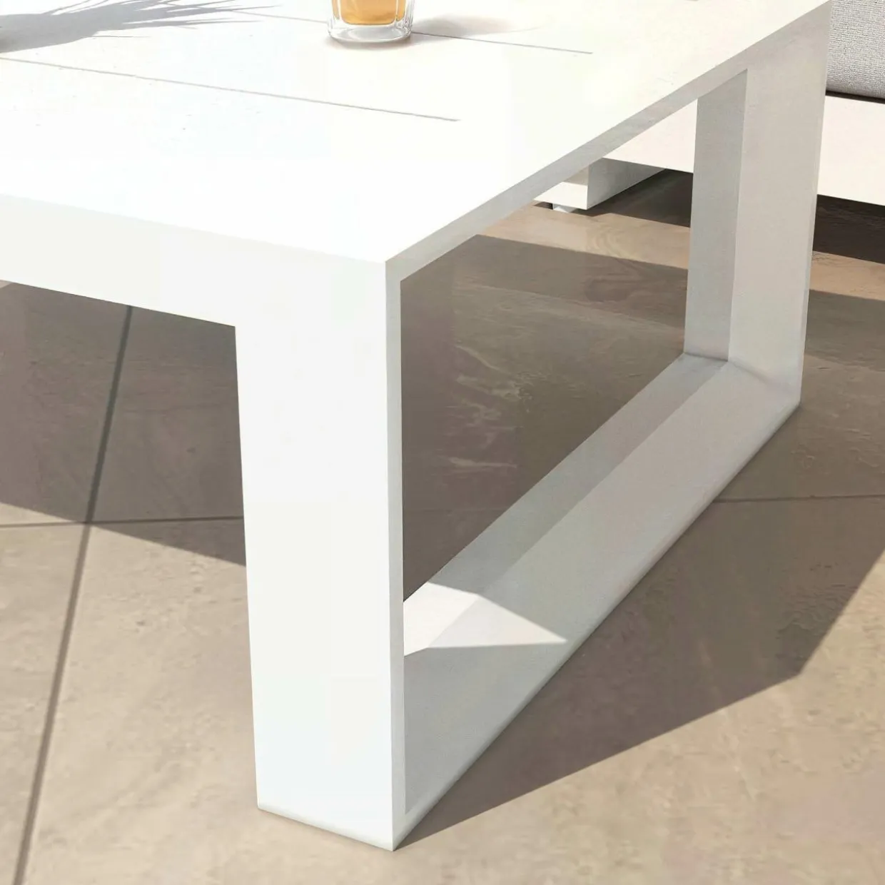 Salon de jardin aluminium 4 places 4 pcs Elba Blanc et taupe
