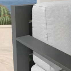 Salon de jardin aluminium 4 places 4 pcs Elba Gris anthracite et gris clair