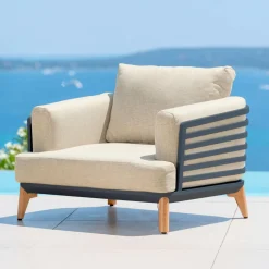 Salon de jardin aluminium 4 places 5 pcs Monte Carlo Gris anthracite et beige