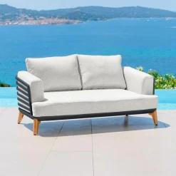 Salon de jardin aluminium 4 places 5 pcs Monte Carlo Gris anthracite et gris clair
