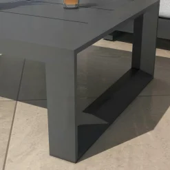 Salon de jardin aluminium 5 places 4 pcs Elba Gris anthracite et gris clair