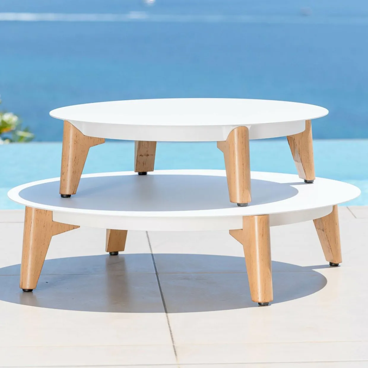 Salon de jardin aluminium 5 places 5 pcs Monte Carlo Blanc et gris clair