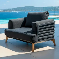 Salon de jardin aluminium 5 places 5 pcs Monte Carlo Gris anthracite